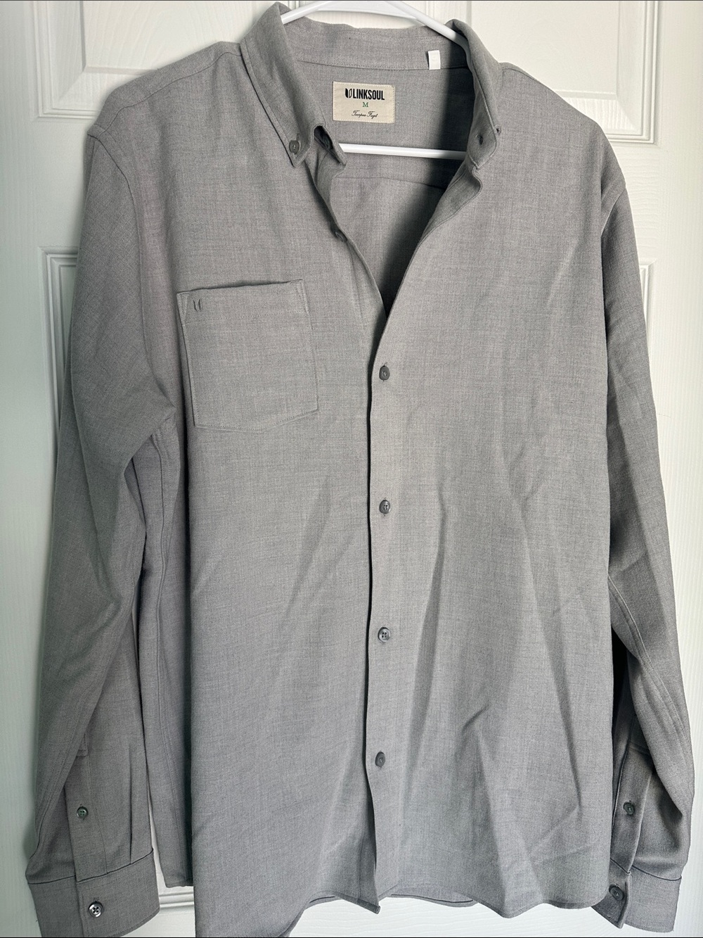 Linksoul Light Gray Button-Down Dress Shirt